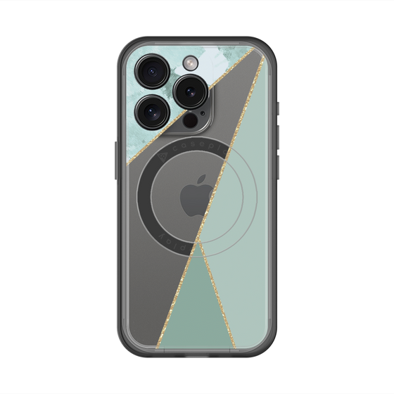 スリムプロテクションプレミアムケース with MagSafe［ マーブルトライアングルパレット - Green ］