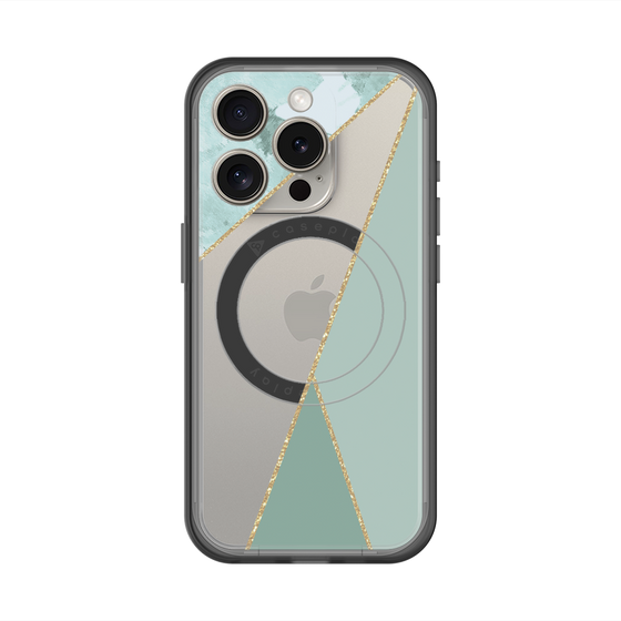 スリムプロテクションプレミアムケース with MagSafe［ マーブルトライアングルパレット - Green ］