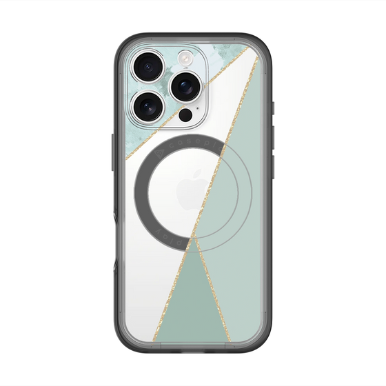 スリムプロテクションプレミアムケース with MagSafe［ マーブルトライアングルパレット - Green ］