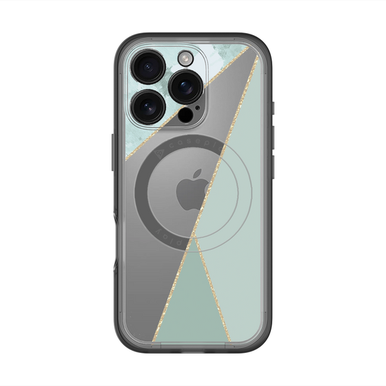 スリムプロテクションプレミアムケース with MagSafe［ マーブルトライアングルパレット - Green ］