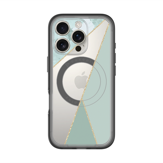 スリムプロテクションプレミアムケース with MagSafe［ マーブルトライアングルパレット - Green ］