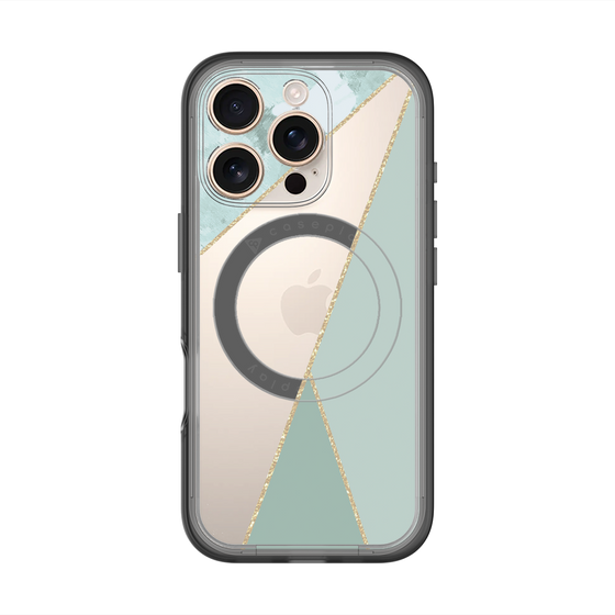 スリムプロテクションプレミアムケース with MagSafe［ マーブルトライアングルパレット - Green ］