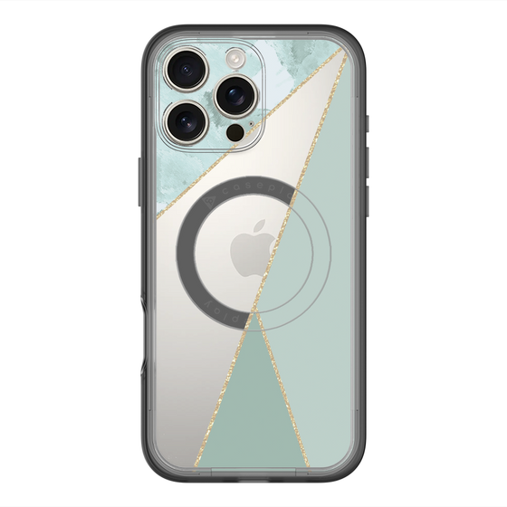 スリムプロテクションプレミアムケース with MagSafe［ マーブルトライアングルパレット - Green ］