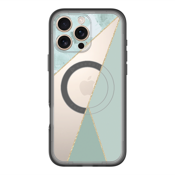 スリムプロテクションプレミアムケース with MagSafe［ マーブルトライアングルパレット - Green ］