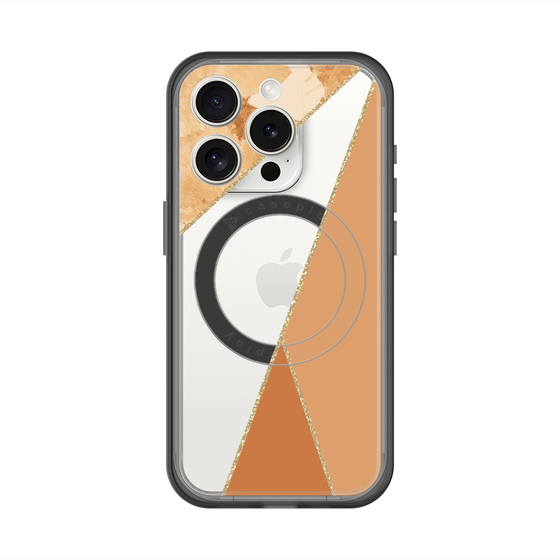 スリムプロテクションプレミアムケース with MagSafe［ マーブルトライアングルパレット - Orange ］