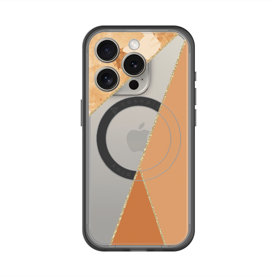 スリムプロテクションプレミアムケース with MagSafe［ マーブルトライアングルパレット - Orange ］