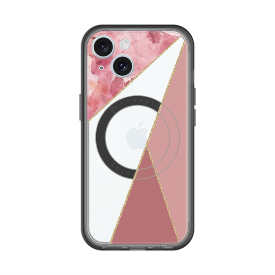 スリムプロテクションプレミアムケース with MagSafe［ マーブルトライアングルパレット - Pink ］