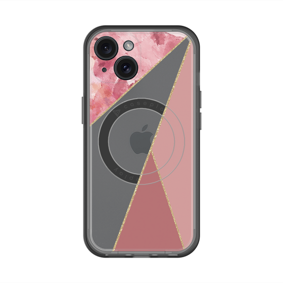 スリムプロテクションプレミアムケース with MagSafe［ マーブルトライアングルパレット - Pink ］