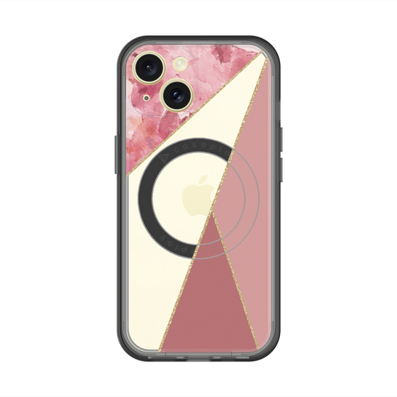 スリムプロテクションプレミアムケース with MagSafe［ マーブルトライアングルパレット - Pink ］