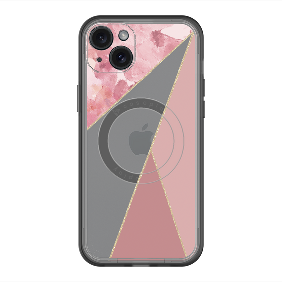 スリムプロテクションプレミアムケース with MagSafe［ マーブルトライアングルパレット - Pink ］