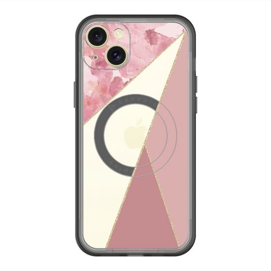 スリムプロテクションプレミアムケース with MagSafe［ マーブルトライアングルパレット - Pink ］