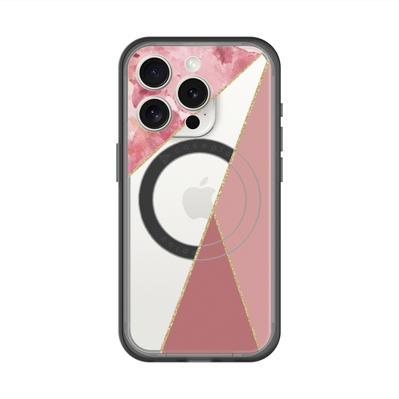 スリムプロテクションプレミアムケース with MagSafe［ マーブルトライアングルパレット - Pink ］