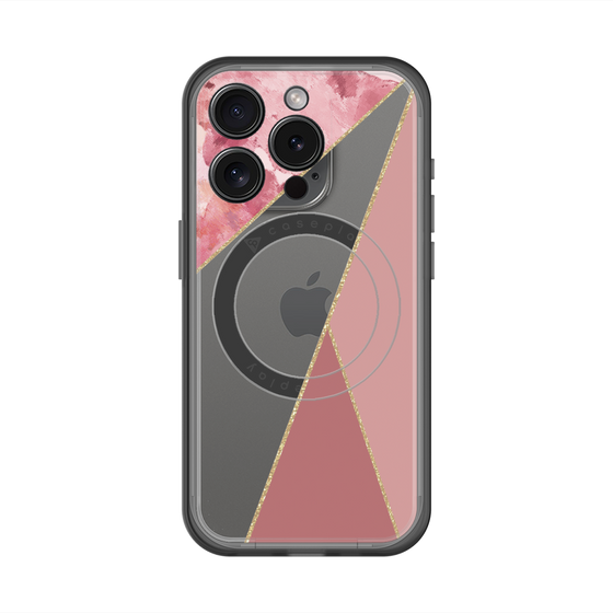 スリムプロテクションプレミアムケース with MagSafe［ マーブルトライアングルパレット - Pink ］