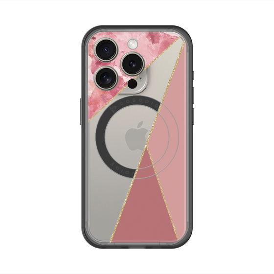 スリムプロテクションプレミアムケース with MagSafe［ マーブルトライアングルパレット - Pink ］