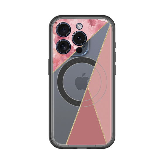 スリムプロテクションプレミアムケース with MagSafe［ マーブルトライアングルパレット - Pink ］
