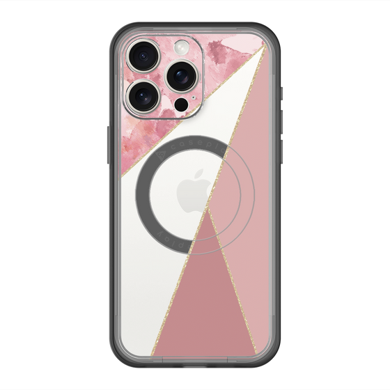 スリムプロテクションプレミアムケース with MagSafe［ マーブルトライアングルパレット - Pink ］