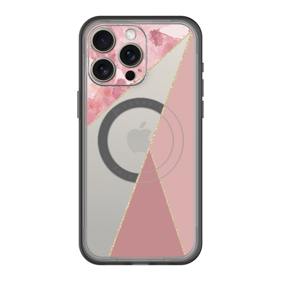 スリムプロテクションプレミアムケース with MagSafe［ マーブルトライアングルパレット - Pink ］