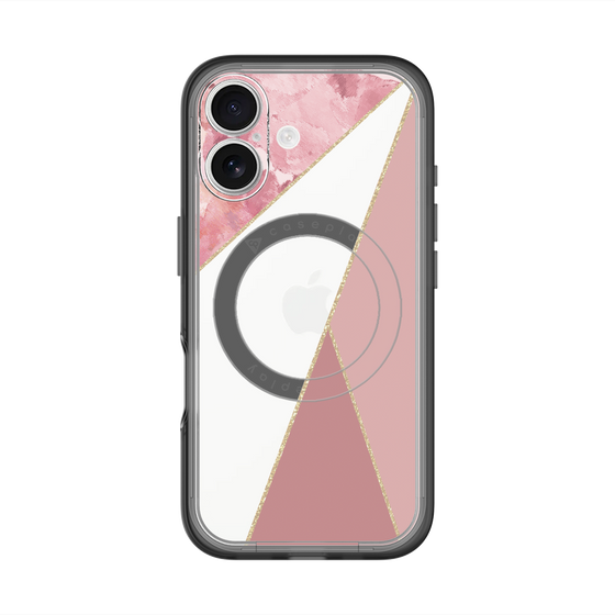 スリムプロテクションプレミアムケース with MagSafe［ マーブルトライアングルパレット - Pink ］