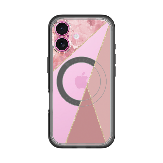 スリムプロテクションプレミアムケース with MagSafe［ マーブルトライアングルパレット - Pink ］