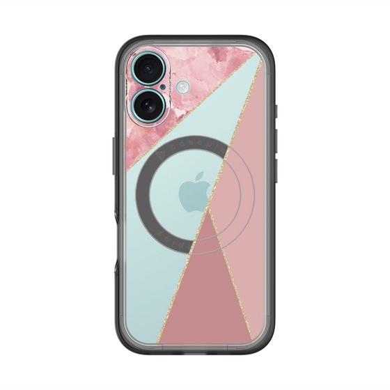 スリムプロテクションプレミアムケース with MagSafe［ マーブルトライアングルパレット - Pink ］