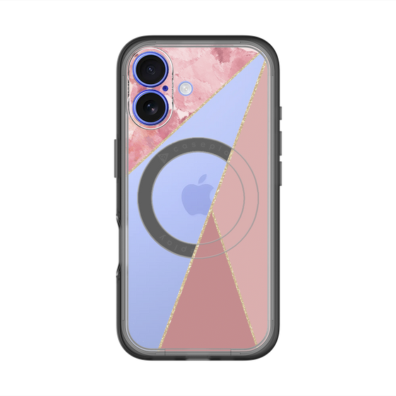 スリムプロテクションプレミアムケース with MagSafe［ マーブルトライアングルパレット - Pink ］