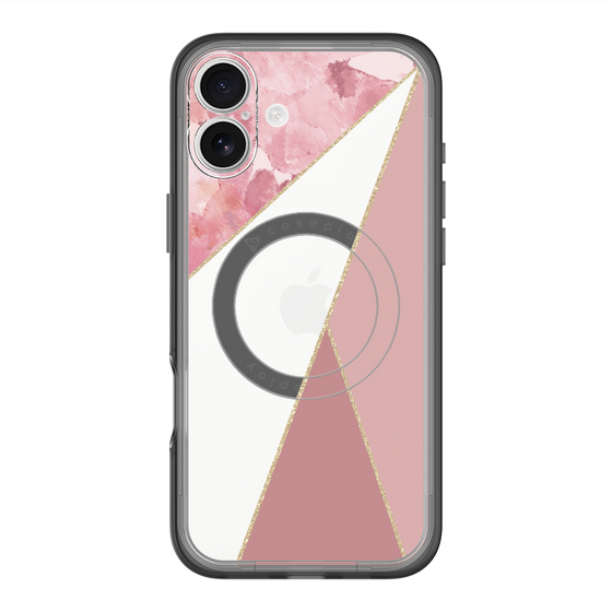 スリムプロテクションプレミアムケース with MagSafe［ マーブルトライアングルパレット - Pink ］