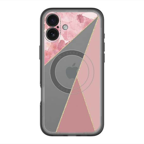 スリムプロテクションプレミアムケース with MagSafe［ マーブルトライアングルパレット - Pink ］