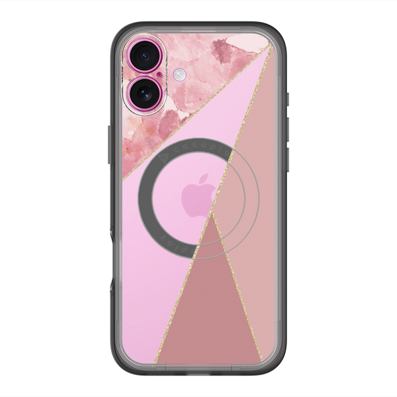 スリムプロテクションプレミアムケース with MagSafe［ マーブルトライアングルパレット - Pink ］