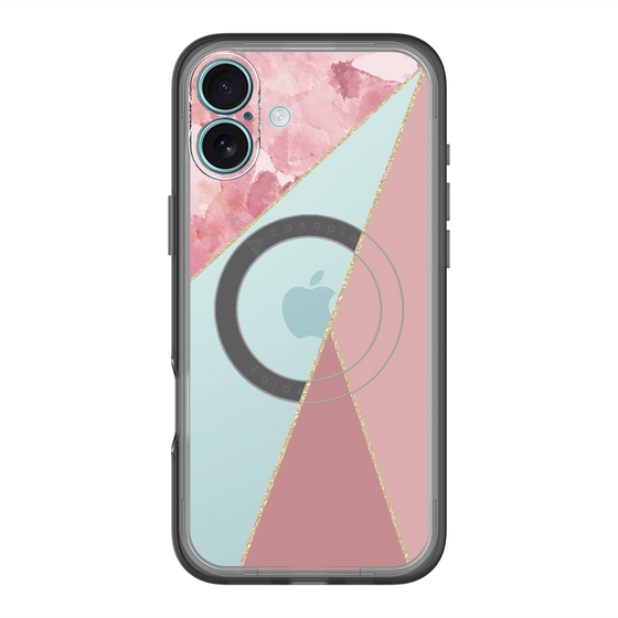 スリムプロテクションプレミアムケース with MagSafe［ マーブルトライアングルパレット - Pink ］