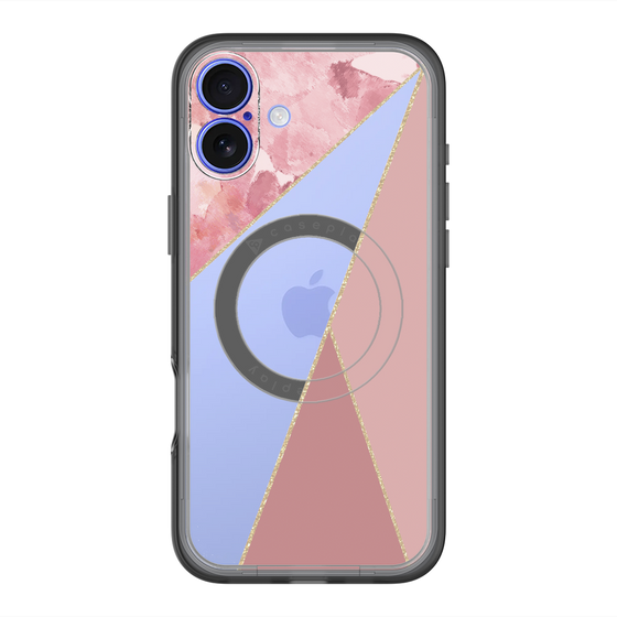 スリムプロテクションプレミアムケース with MagSafe［ マーブルトライアングルパレット - Pink ］