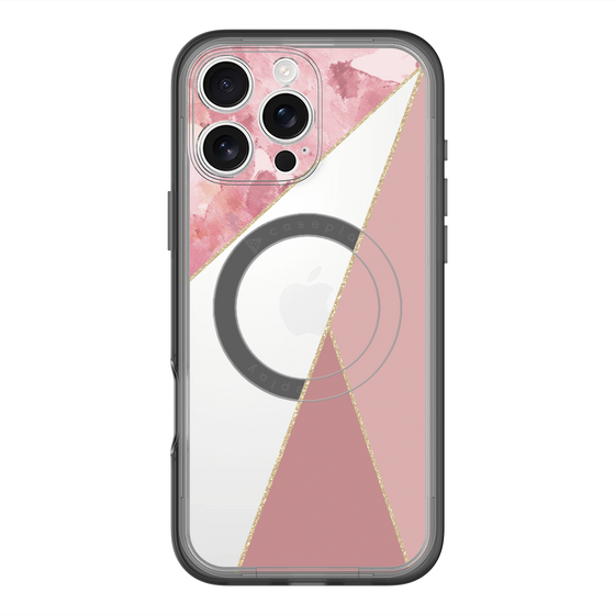 スリムプロテクションプレミアムケース with MagSafe［ マーブルトライアングルパレット - Pink ］