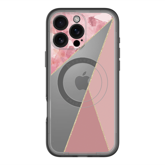 スリムプロテクションプレミアムケース with MagSafe［ マーブルトライアングルパレット - Pink ］