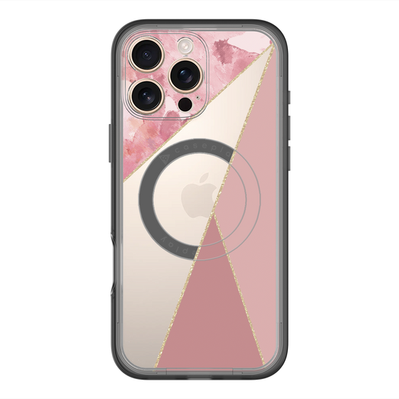 スリムプロテクションプレミアムケース with MagSafe［ マーブルトライアングルパレット - Pink ］