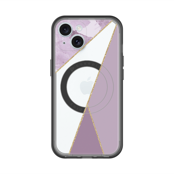 スリムプロテクションプレミアムケース with MagSafe［ マーブルトライアングルパレット - Purple ］