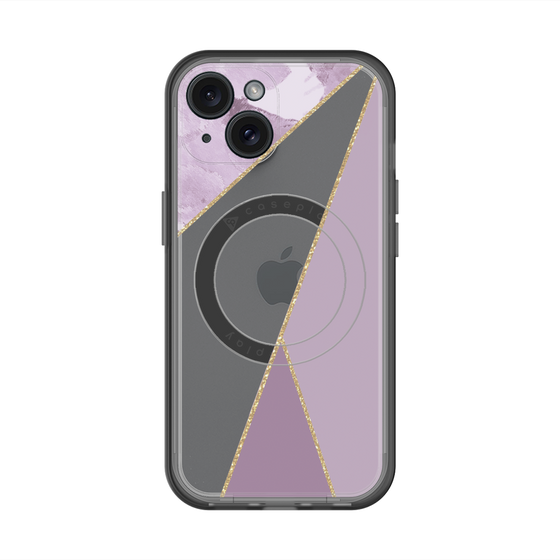 スリムプロテクションプレミアムケース with MagSafe［ マーブルトライアングルパレット - Purple ］