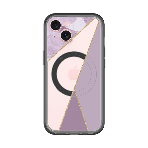 スリムプロテクションプレミアムケース with MagSafe［ マーブルトライアングルパレット - Purple ］
