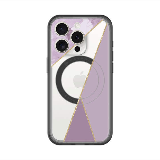 スリムプロテクションプレミアムケース with MagSafe［ マーブルトライアングルパレット - Purple ］