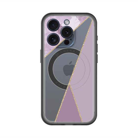 スリムプロテクションプレミアムケース with MagSafe［ マーブルトライアングルパレット - Purple ］