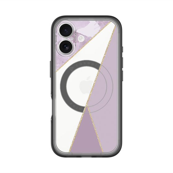 スリムプロテクションプレミアムケース with MagSafe［ マーブルトライアングルパレット - Purple ］