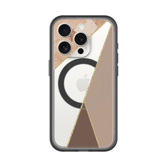 スリムプロテクションプレミアムケース with MagSafe［ マーブルトライアングルパレット - Brown ］