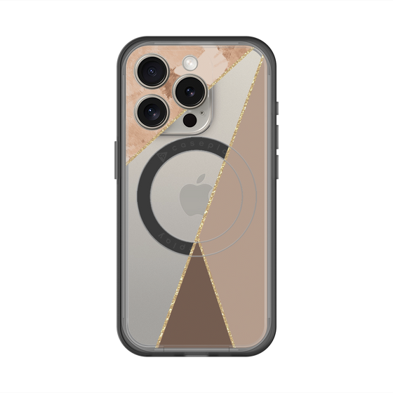 スリムプロテクションプレミアムケース with MagSafe［ マーブルトライアングルパレット - Brown ］