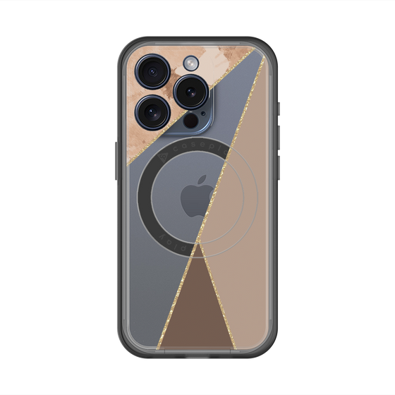 スリムプロテクションプレミアムケース with MagSafe［ マーブルトライアングルパレット - Brown ］