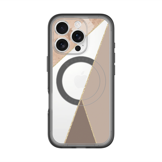 スリムプロテクションプレミアムケース with MagSafe［ マーブルトライアングルパレット - Brown ］