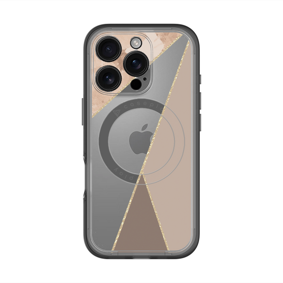 スリムプロテクションプレミアムケース with MagSafe［ マーブルトライアングルパレット - Brown ］
