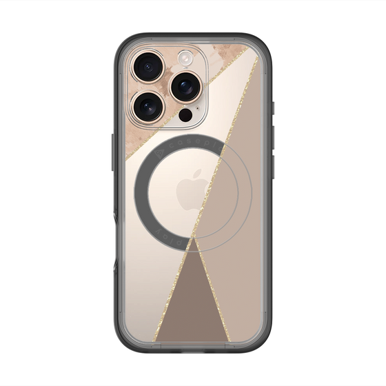 スリムプロテクションプレミアムケース with MagSafe［ マーブルトライアングルパレット - Brown ］