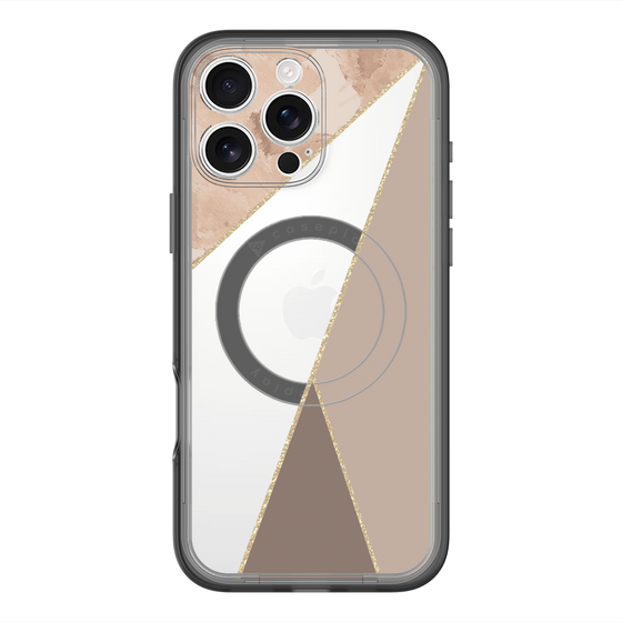 スリムプロテクションプレミアムケース with MagSafe［ マーブルトライアングルパレット - Brown ］