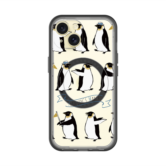 スリムプロテクションプレミアムケース with MagSafe［ キュートペンギンマーチ ］
