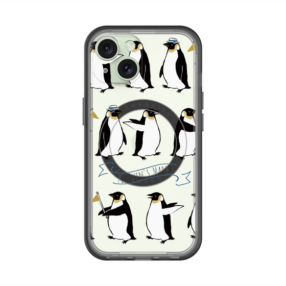 スリムプロテクションプレミアムケース with MagSafe［ キュートペンギンマーチ ］