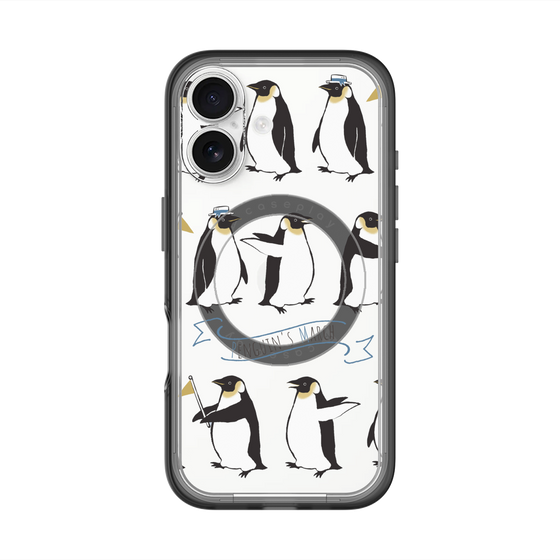 スリムプロテクションプレミアムケース with MagSafe［ キュートペンギンマーチ ］