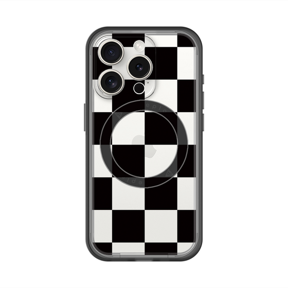 スリムプロテクションプレミアムケース with MagSafe［ 市松模様 - Black ］